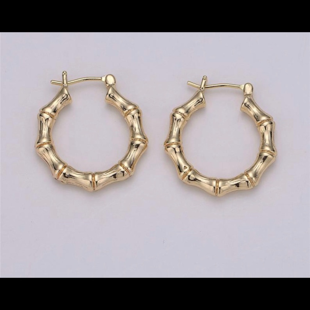 18k gold filled bamboo earrings